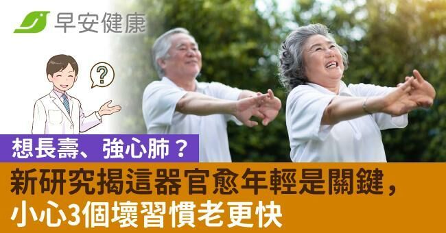 想長壽、強心肺?新研究揭這器官愈年輕是關鍵,小心3個壞習慣老更快